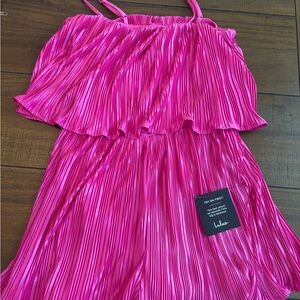 Lulu's Bright Pink Ruffled romper